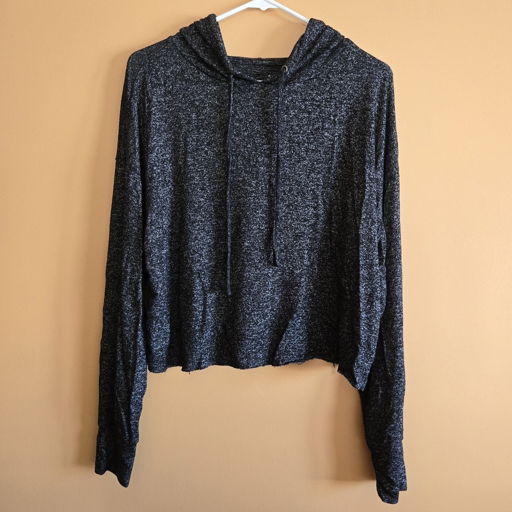 SO Hooded Pullover With Cutoff Hem, PTP=22"